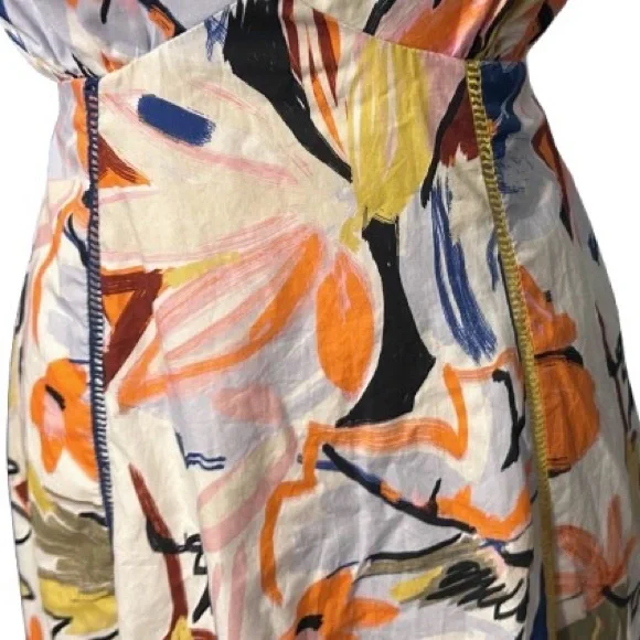 100% Cotton AQUA Floral Print Maxi Tropical Boho Resort Beach Medium Bow Halter - Picture 3 of 12